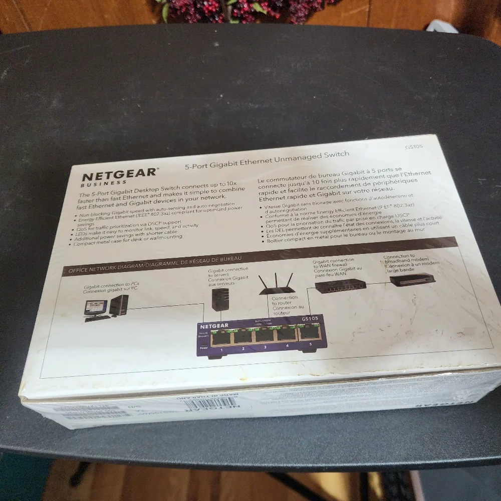 NETGEAR NIB 5 GIGABIT ETHERNET UNMANAGED SWITCH PLUG N PLAY